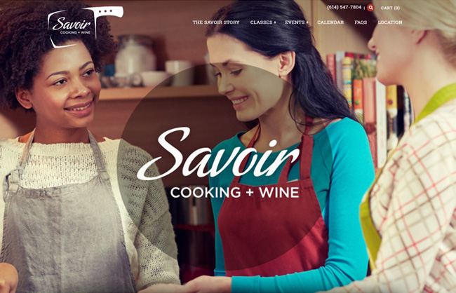 Savoir Cooking + Wine Website